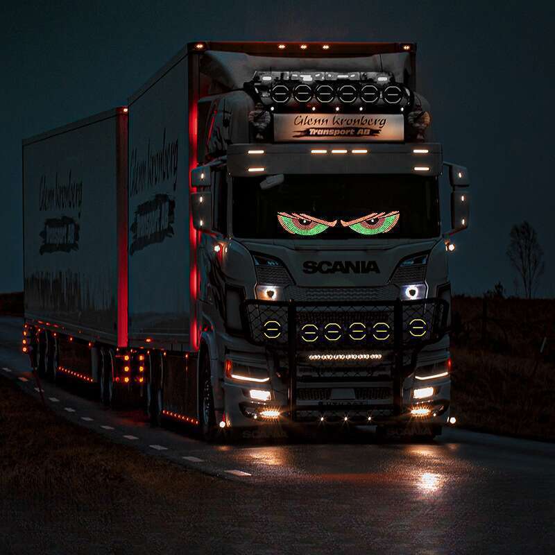 New LED Devil Brand Car Sticker Dynamic Eye DIY Waterproof Display Screen Truck Decorative Light_autovado.com