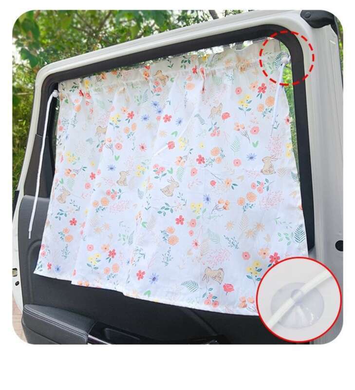 Car Side Window Ins Wind Internet Celebrity Sunshade Heat Shield Creative Suction Cup Car Flower Curtain_autovado.com