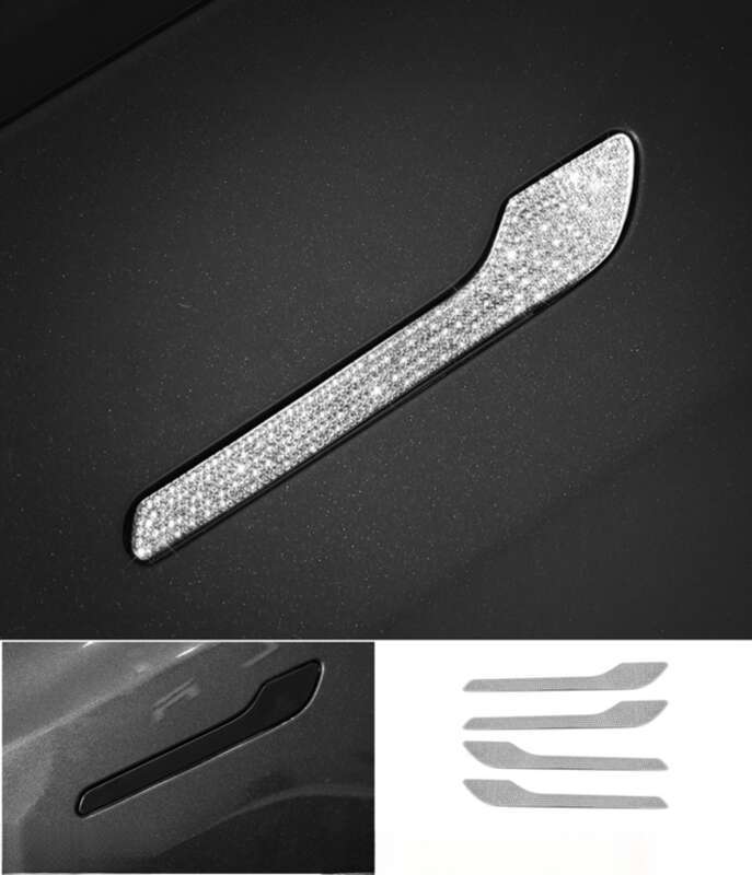 Suitable For Tesla Model Interior Modification, Steering Wheel, Door Handle, Car Logo Diamond Decoration Sticker_autovado.com