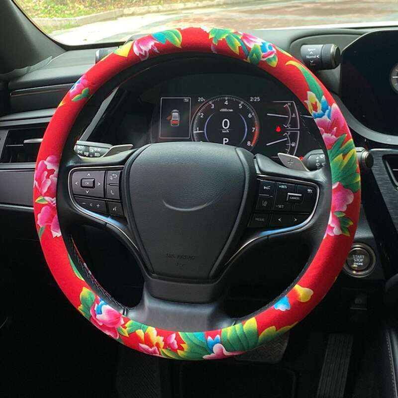 Jdm Automobile Steering Wheel China-Chic Northeast Calico Personalized Creative Modification Anti-skid Four Season_autovado.com
