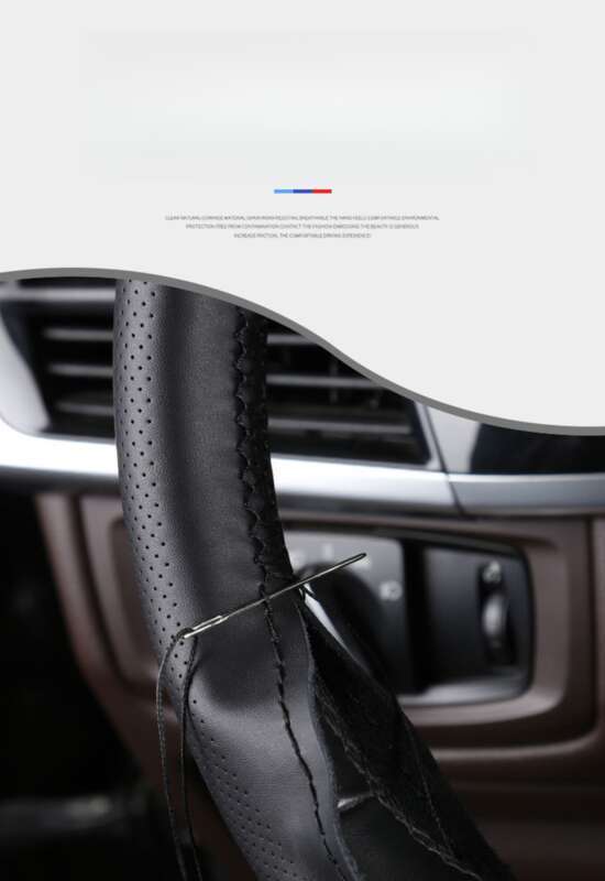 Hand Sewn Made Of Leather, Sweat Wicking, Breathable, And Anti Slip, All Season Universal Car Steering Wheel Leather_autovado.com