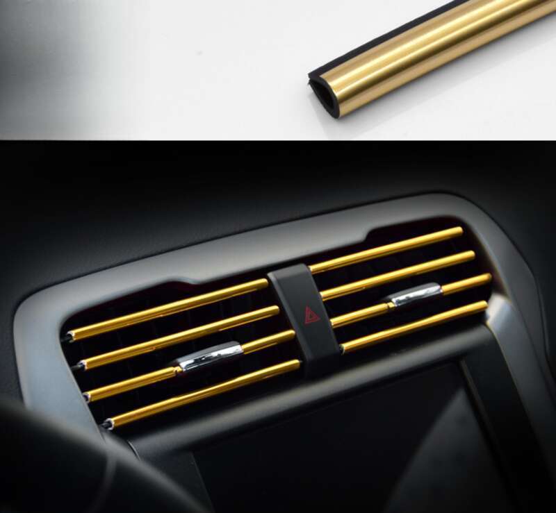Automotive Air Conditioning Vent Decorative Clip Modification Interior Supplies U-shaped Electroplating Bright Strip_autovado.com