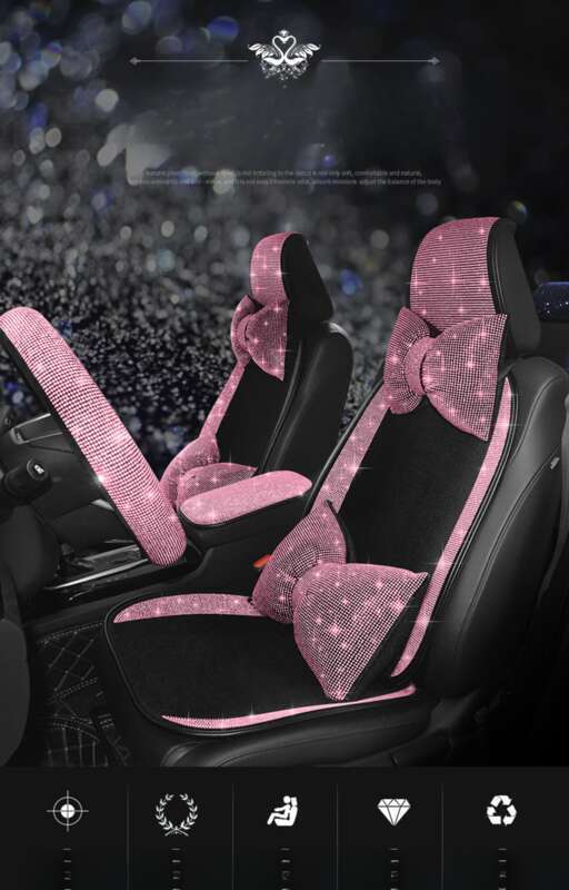 Pik Diamod Ilaid Sigle Piece Iteret Famous Car Iterior Rear Seat Goddess Style Four Seasos Geeral Motors_autovado.com