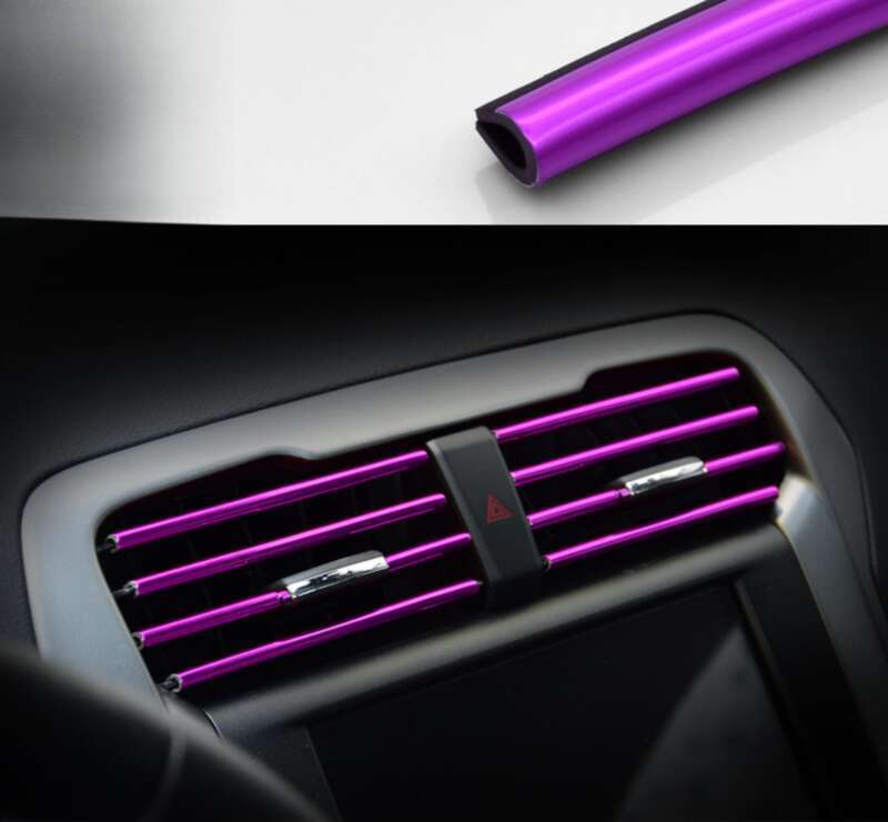 Automotive Air Conditioning Vent Decorative Clip Modification Interior Supplies U-shaped Electroplating Bright Strip_autovado.com