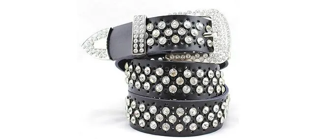 2017 New style diamond pearl Waist gorgeous crystal shiny cowskin designer belts women girls waist belt_autovado.com