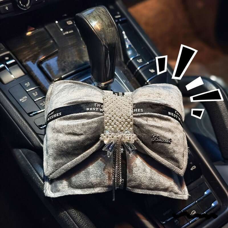 Thousand Bird Grid Double Layer Butterfly Knot Pearl Car Ornament Removing Odor Activated Charcoal Bag Instrument Panel_autovado.com