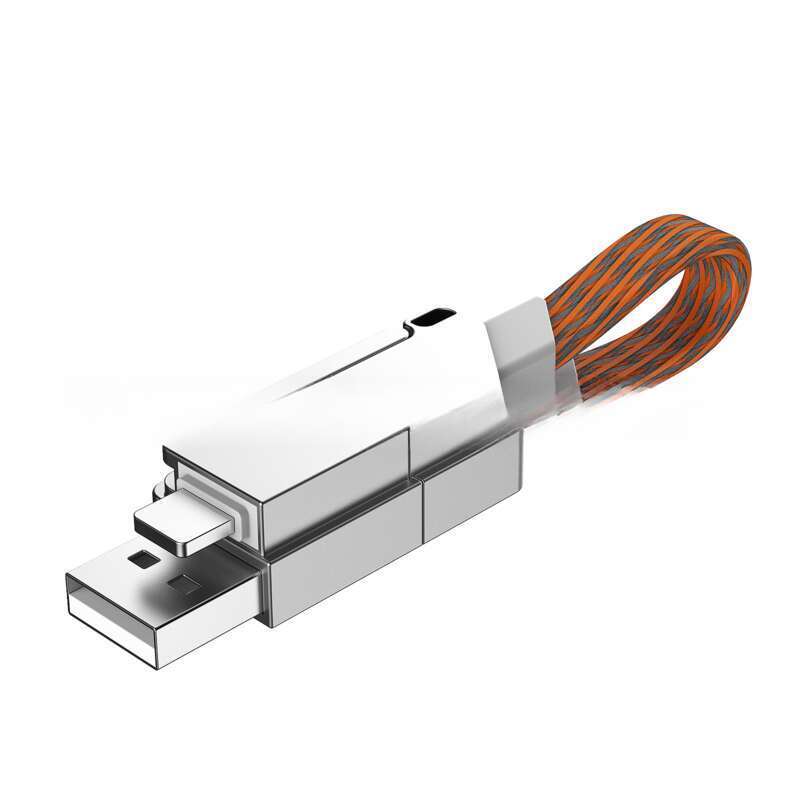 RWINEL Zinc Alloy Six In One Swiss Army Knife Wire Portable Keychain PD60W Fast Charging Data Cable_autovado.com