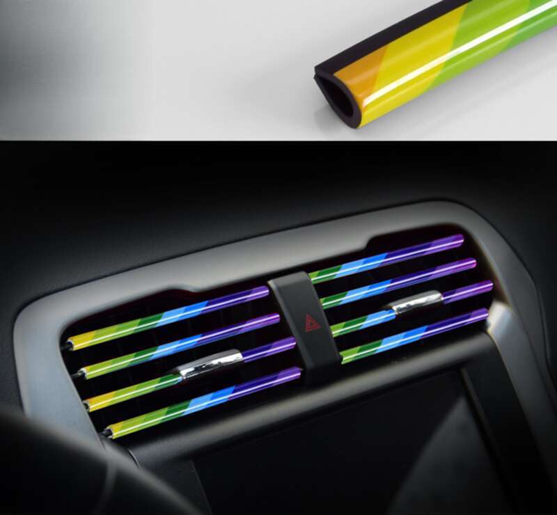 Automotive Air Conditioning Vent Decorative Clip Modification Interior Supplies U-shaped Electroplating Bright Strip_autovado.com