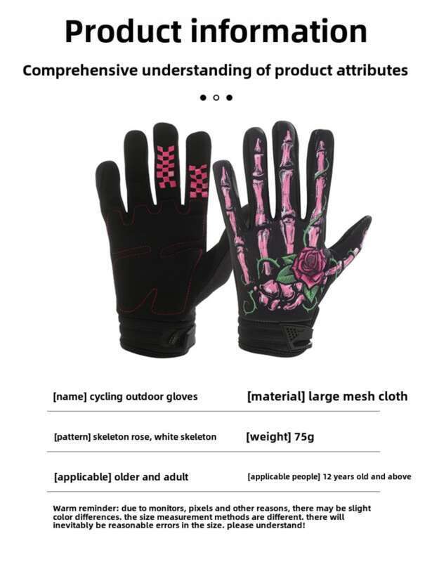 New Touchable Screen Skull Joint Rose Ghost Claw Outdoor Warm And Anti Slip Motorcycle Riding Gloves_autovado.com