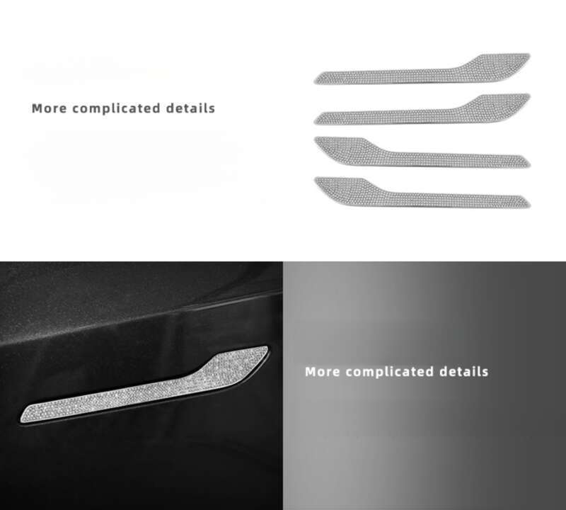 Suitable For Tesla Model Interior Modification, Steering Wheel, Door Handle, Car Logo Diamond Decoration Sticker_autovado.com
