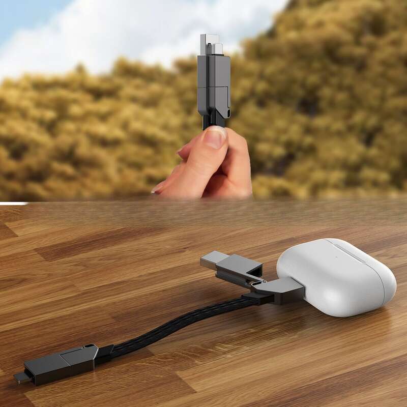 RWINEL Zinc Alloy Six In One Swiss Army Knife Wire Portable Keychain PD60W Fast Charging Data Cable_autovado.com