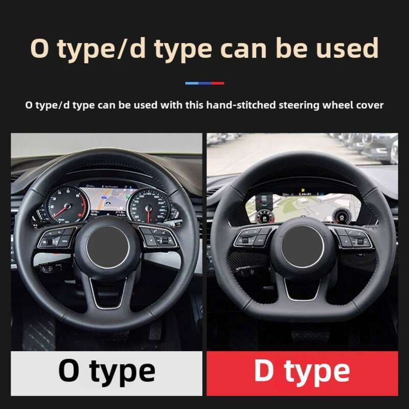 Hand Sewn Made Of Leather, Sweat Wicking, Breathable, And Anti Slip, All Season Universal Car Steering Wheel Leather_autovado.com