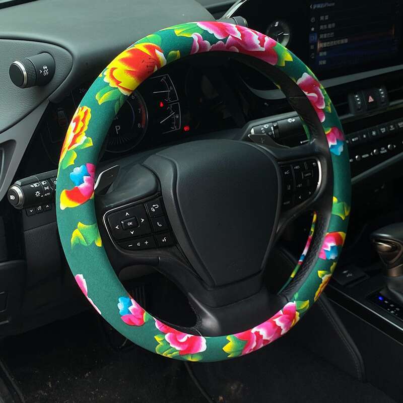 Jdm Automobile Steering Wheel China-Chic Northeast Calico Personalized Creative Modification Anti-skid Four Season_autovado.com